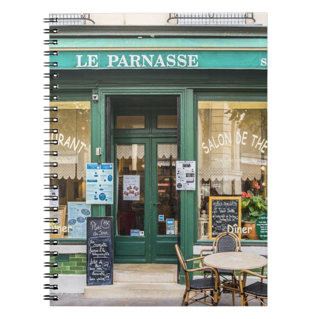 Cuaderno Cafés franceses: La acogedora escena de Versalles. (Frente)