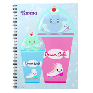 Cuaderno Cafetería de patinaje sobre hielo personalizada