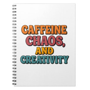 Cuaderno Caffeine Chaos y computadora portátil de creativid