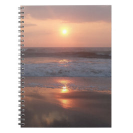 Cuaderno Cahier Coucher de soleil rose sur la plage