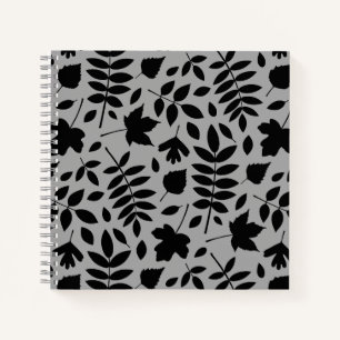 Cuaderno Caída deja un gran patrón negro en gris