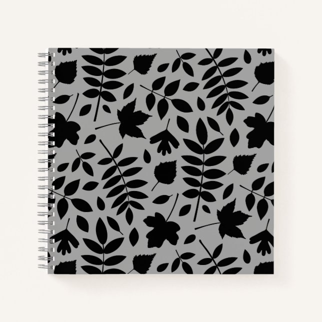 Cuaderno Caída deja un gran patrón negro en gris (Anverso)