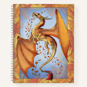 Cuaderno Caída del "Dragón del Otoño" naranja deja arte fan