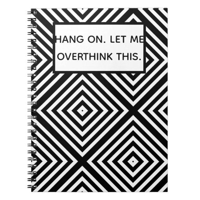 Cuaderno Caída encendido. Déjeme overthink esto. Cita. (Frente)