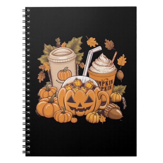 Cuaderno Caída Familia Halloween Día de Acción de Gracias O (Frente)
