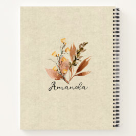 Cuaderno Caídas lindas personalizadas hojas de flores silve