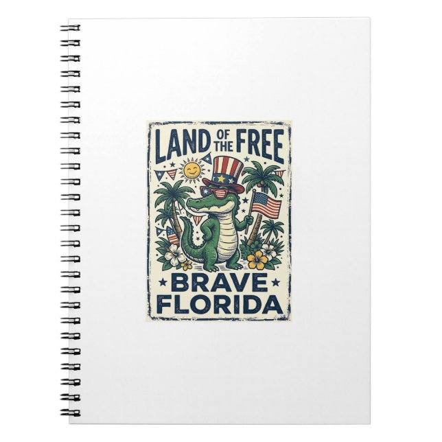 Cuaderno Caimán de Florida Patriótico 4 de Julio (Frente)