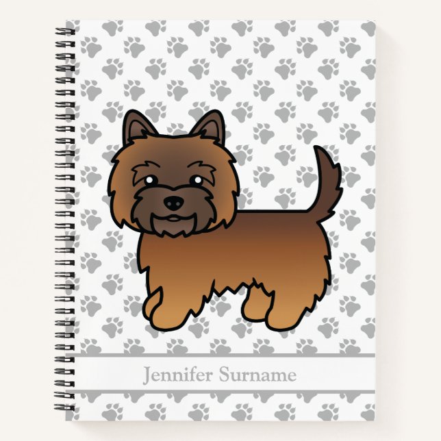 Cuaderno Cairn Terrier Atigrado Rojo Perro Lindo & Texto Pe (Anverso)