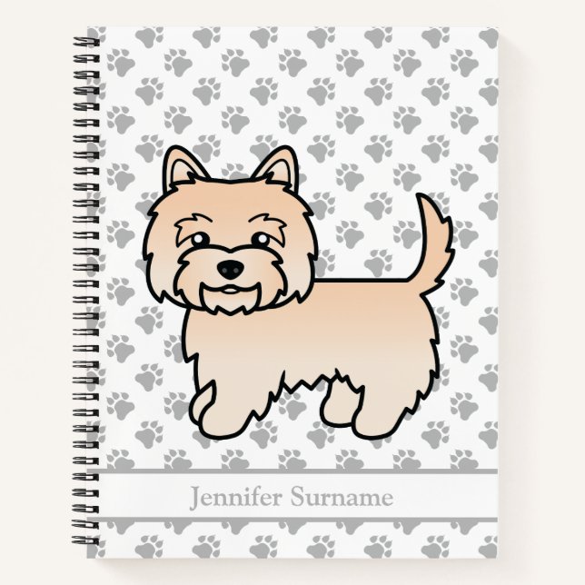 Cuaderno Cairn Terrier crema perro de dibujos animados lind (Anverso)
