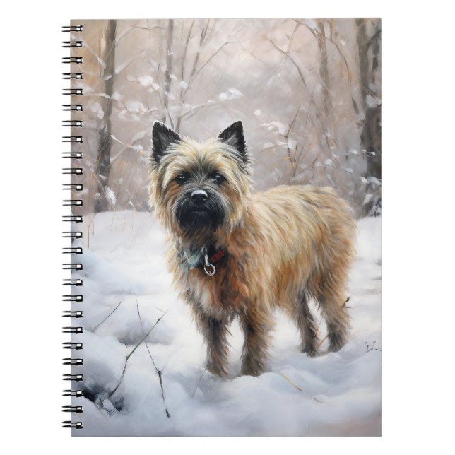 Cuaderno Cairn Terrier deja que nieve Navidades (Frente)