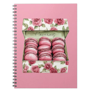 Cuaderno Caja de Macarons de Rosas Rosadas Bonitas