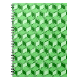 Cuaderno Cajas cromadas 3-d - verde esmeralda