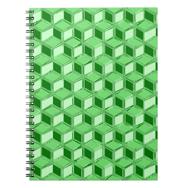 Cuaderno Cajas cromadas 3-d - verde esmeralda (Frente)
