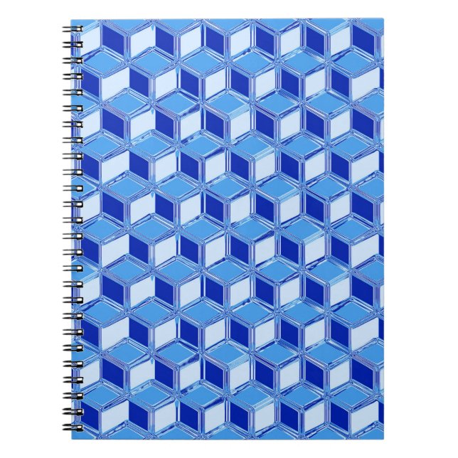 Cuaderno Cajas cromadas 3d - azul cobalto (Frente)