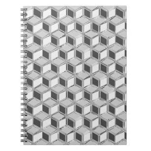 Cuaderno Cajas cromadas 3d - gris plateado