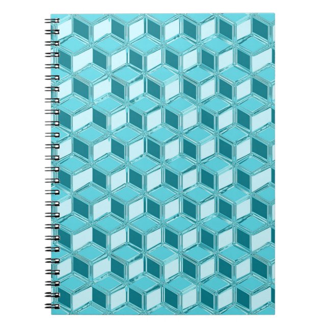Cuaderno Cajas cromadas 3d - turquesa / aqua (Frente)