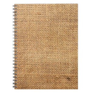 Cuaderno Cajón de arpillera marrón: fondo texturado de tela
