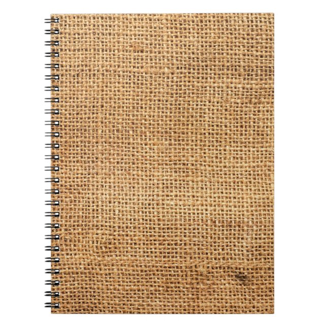 Cuaderno Cajón de arpillera marrón: fondo texturado de tela (Frente)