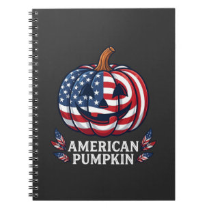 Cuaderno Calabaza americana bandera de EE. UU. de Halloween