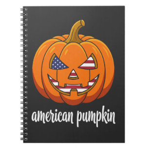 Cuaderno Calabaza Americana Patriótica Jack O Lanter de Hal