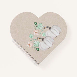Cuaderno Calabaza Blanca Y Flores Acuáticas Arte