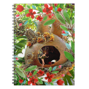 Cuaderno Calabaza con Flores Rojas y Hada
