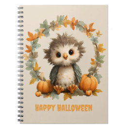 Cuaderno Calabaza de búho lindo Feliz diseño de Halloween