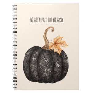 Cuaderno Calabaza de encaje falso negro