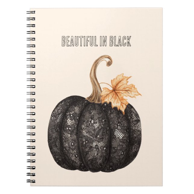 Cuaderno Calabaza de encaje falso negro (Frente)