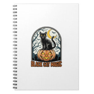Cuaderno Calabaza de Gato Negro Grabado Vintage de Hallowee
