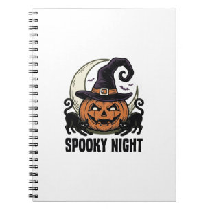Cuaderno Calabaza de Halloween Gato Bruja Sombrero Camiseta