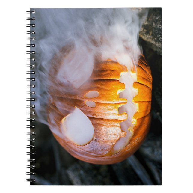 Cuaderno Calabaza de Halloween Jack-o-Lantern con la cabeza (Frente)