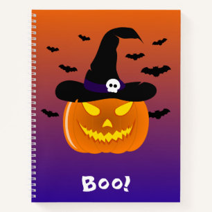 Cuaderno Calabaza de Halloween Jack o' Lantern Sombrero de 