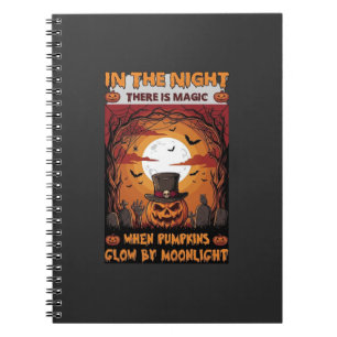 Cuaderno Calabaza de Halloween Nocturna Sombrero de Copa Mu