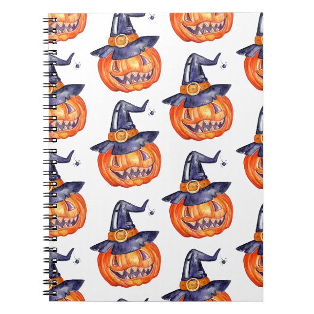 Cuaderno Calabaza de Halloween sonriente (Frente)