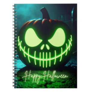 Cuaderno Calabaza de Halloween verde chillón