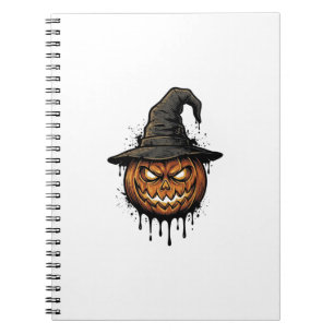 Cuaderno Calabaza de sombrero de bruja vintage Gráfico de H