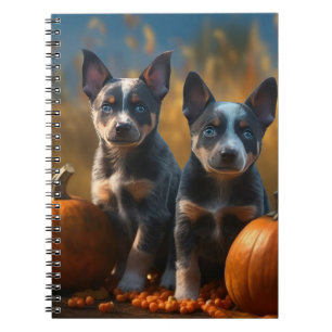 Cuaderno Calabaza deslumbrante azul heeler pipa otoño