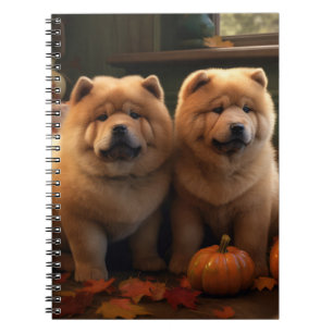 Cuaderno Calabaza deslumbrante Chow Chow Puppy Autumn