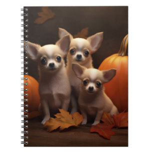 Cuaderno Calabaza deslumbrante de Chihuahua Puppy Autumn