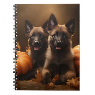 Cuaderno Calabaza deslumbrante del otoño de la cachorro de