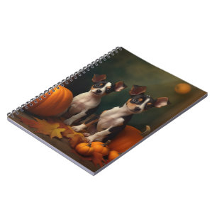 Cuaderno Calabaza deslumbrante Rat Terrier Puppy Autumn