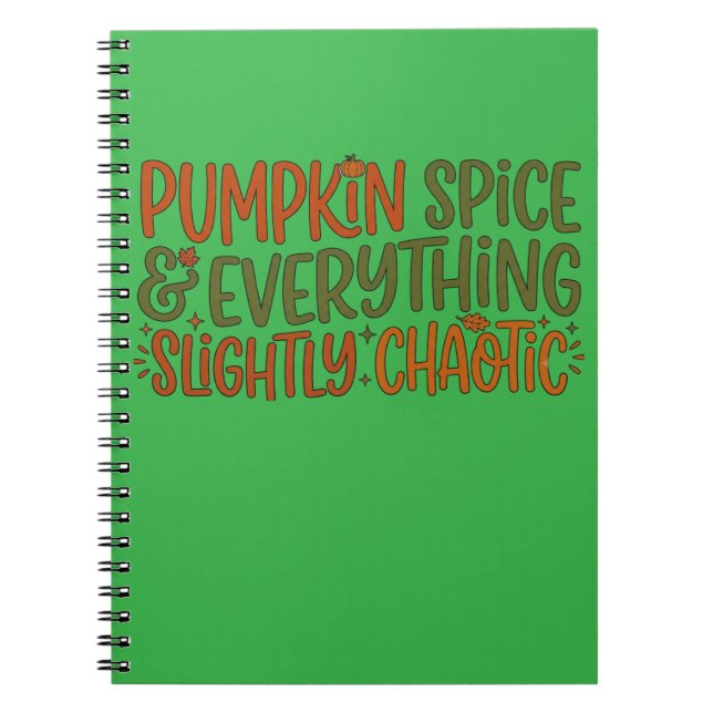 Cuaderno Calabaza Especiada & Todo Ligeramente Caótico (Frente)