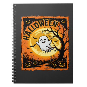 Cuaderno Calabaza Fantasma de Halloween Árbol Embrujado