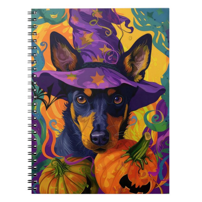 Cuaderno Calabaza helada australiana Kelpie Halloween (Frente)
