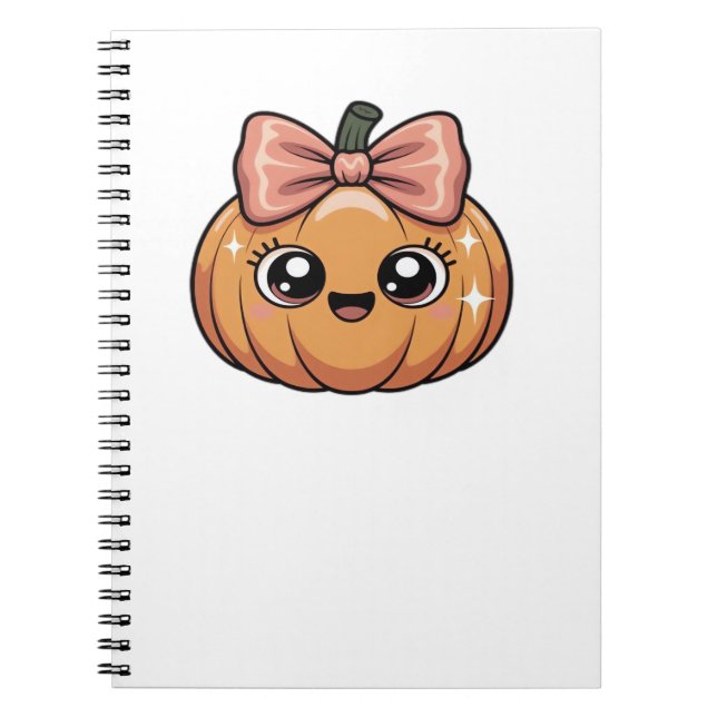 Cuaderno calabaza kawaii camiseta sobredimensionada (Frente)