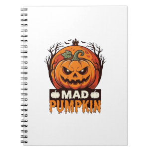 Cuaderno Calabaza Loca Diseño de Grabado Vintage de Hallowe