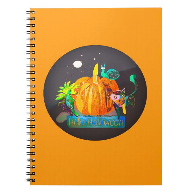 Cuaderno Calabaza Mágica y Halloween - Animales Personaliza (Frente)