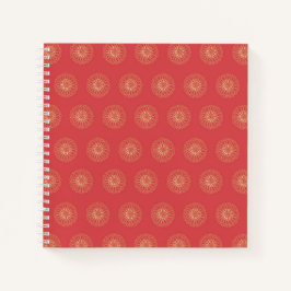 Cuaderno Calabaza | Medallones de Flor de Zinnia Dorada