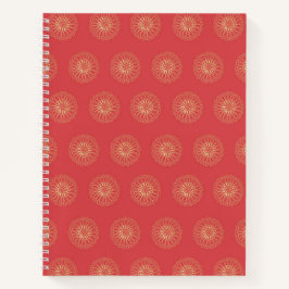 Cuaderno Calabaza | Medallones de Flor de Zinnia Dorada
